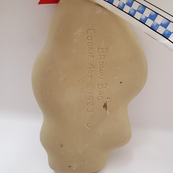 Brown Bag Cookie Mold Santa 1983 Hill Design Stoneware Christmas Recipe Book New - Picture 6 of 12